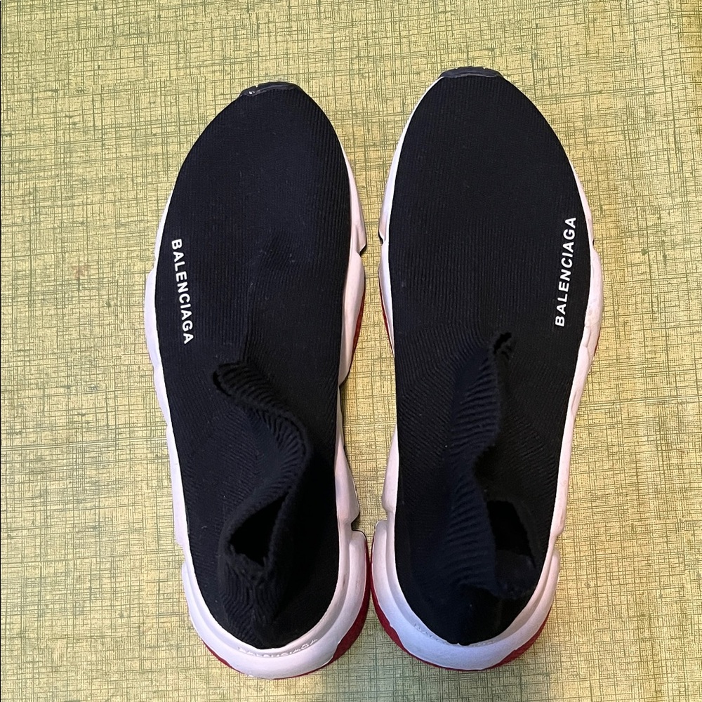 Balenciaga Women's Black and White Sock Sneakers
Size 37